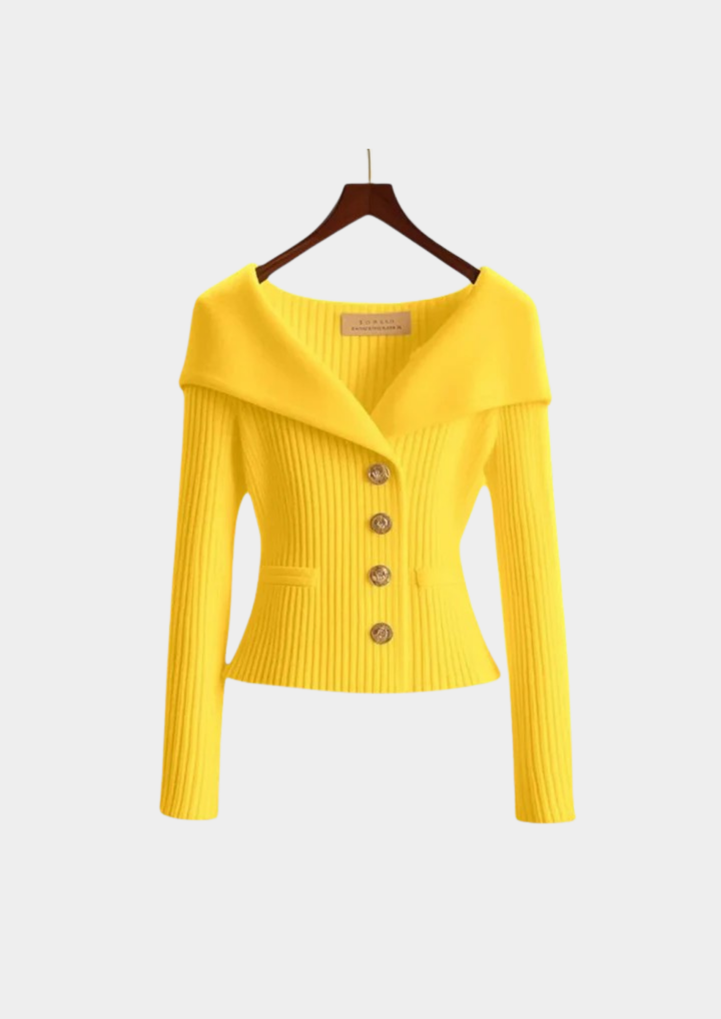 Women's Off-Shoulder Knit Sweater with Button Detail