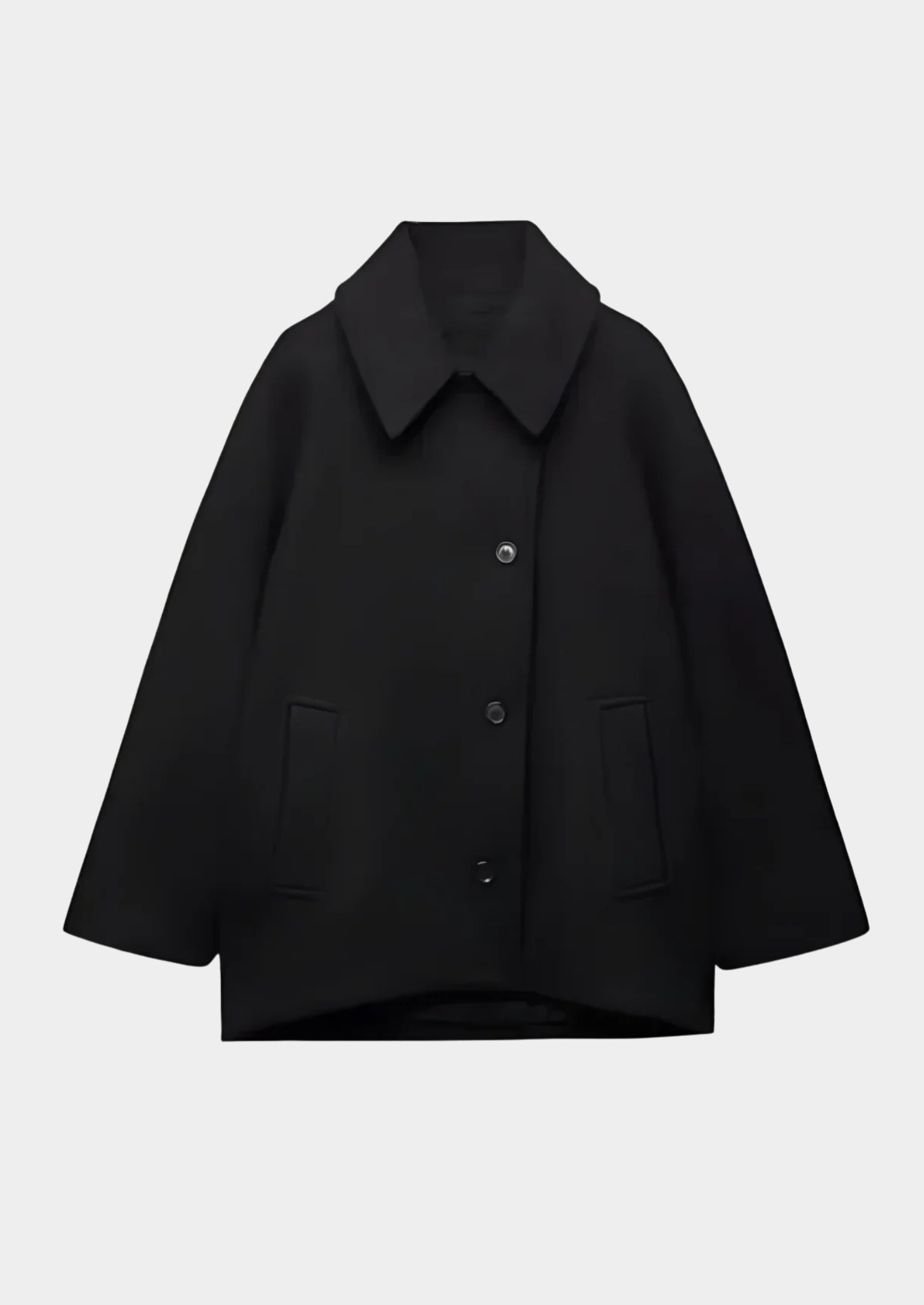 Women's Oversized Winter Coat – Button-Closure Design