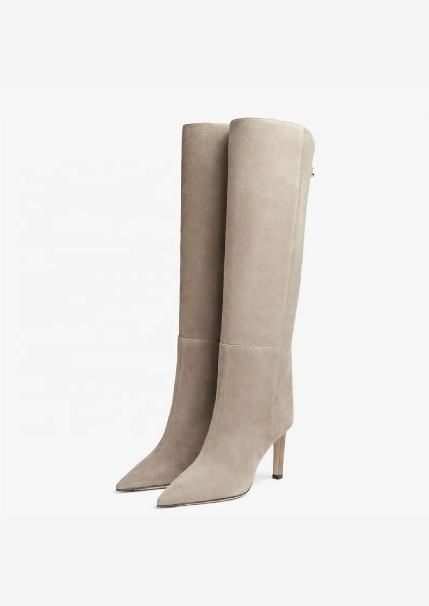Women's Suede Knee-High Stiletto Boots – Side-Zip Design
