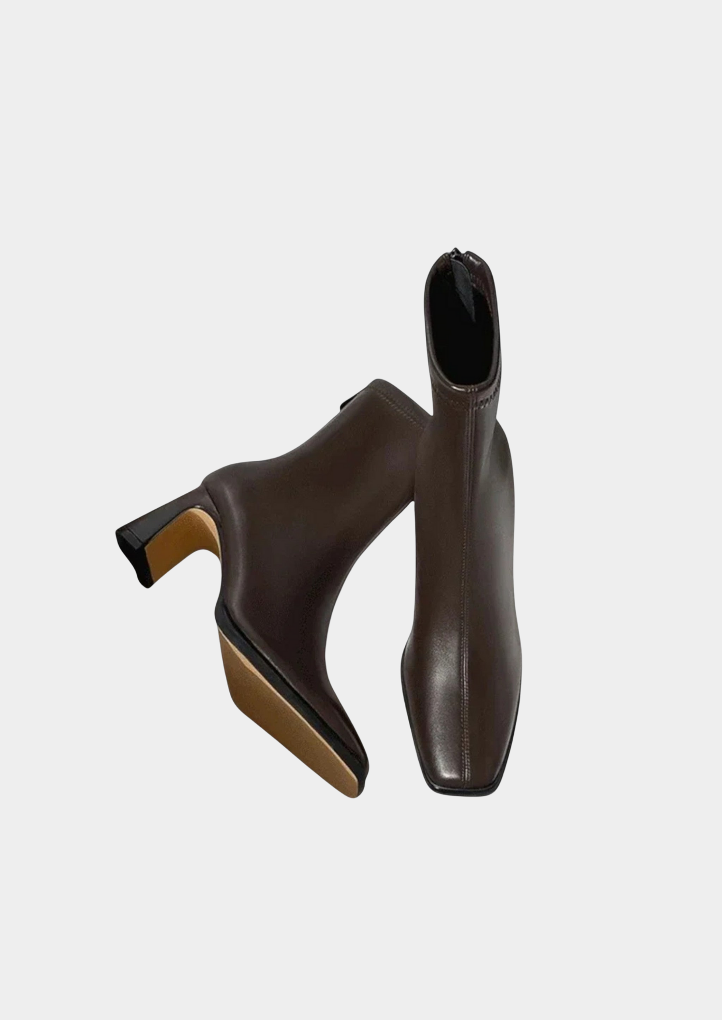 Women's Square-Toe Ankle Boots – Vintage-Inspired Design with Thick Heel