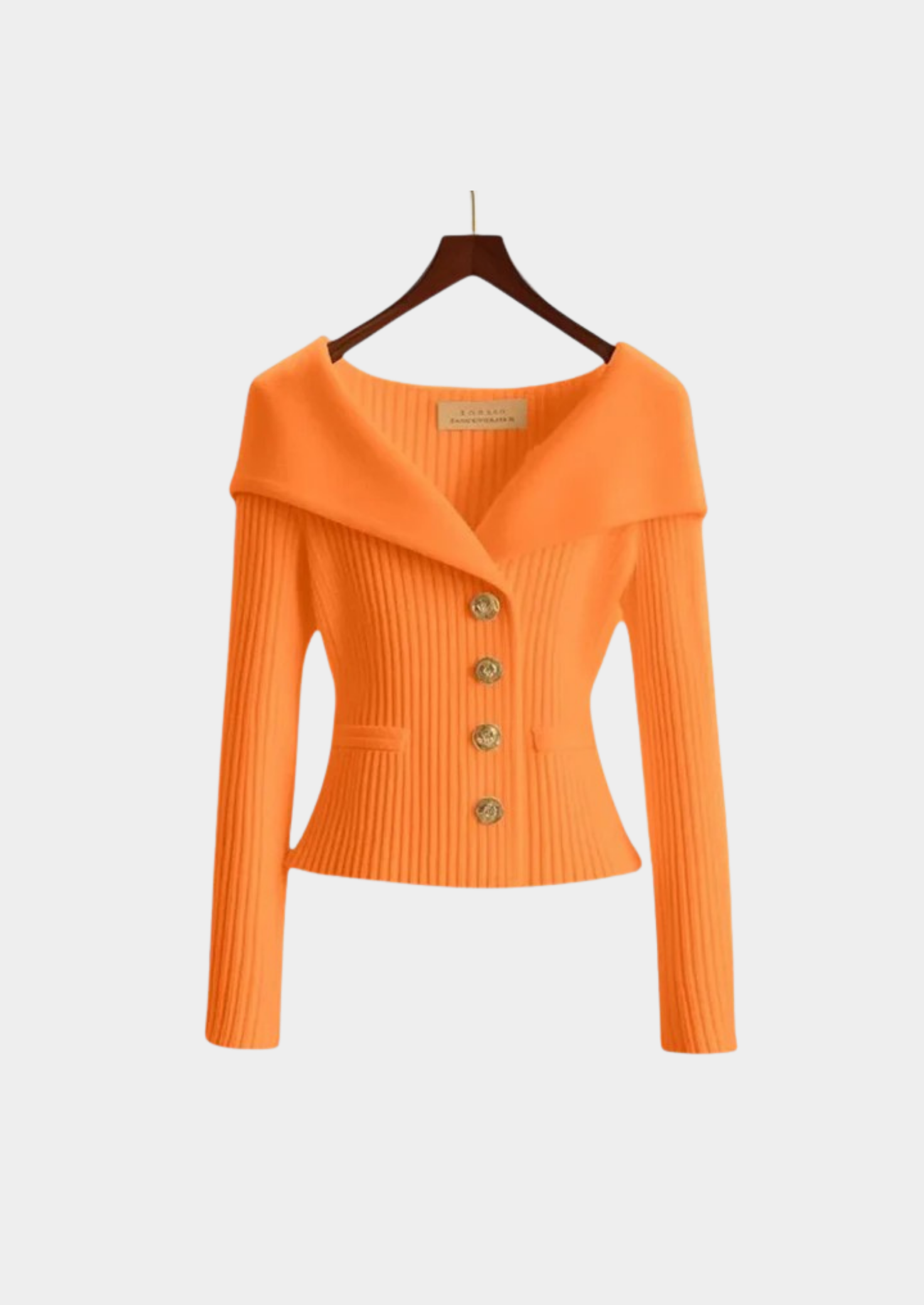 Women's Off-Shoulder Knit Sweater with Button Detail