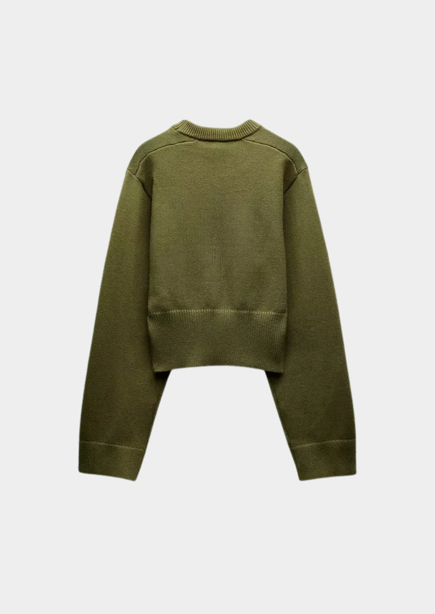 Women's Green Knit Sweater – Relaxed Fit Design