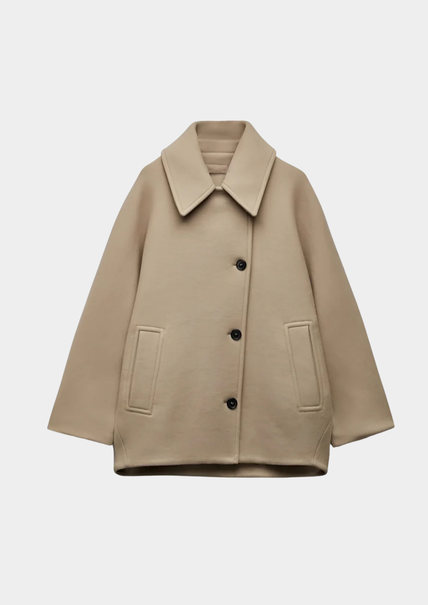 Women's Oversized Winter Coat – Button-Closure Design