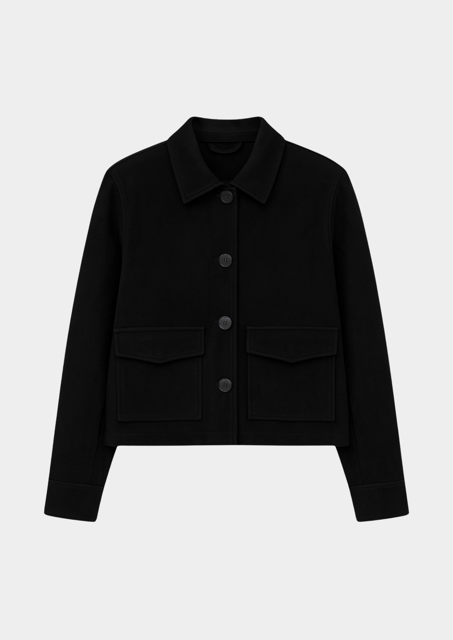 Women's Cropped Suede Jacket – Button-Front Design