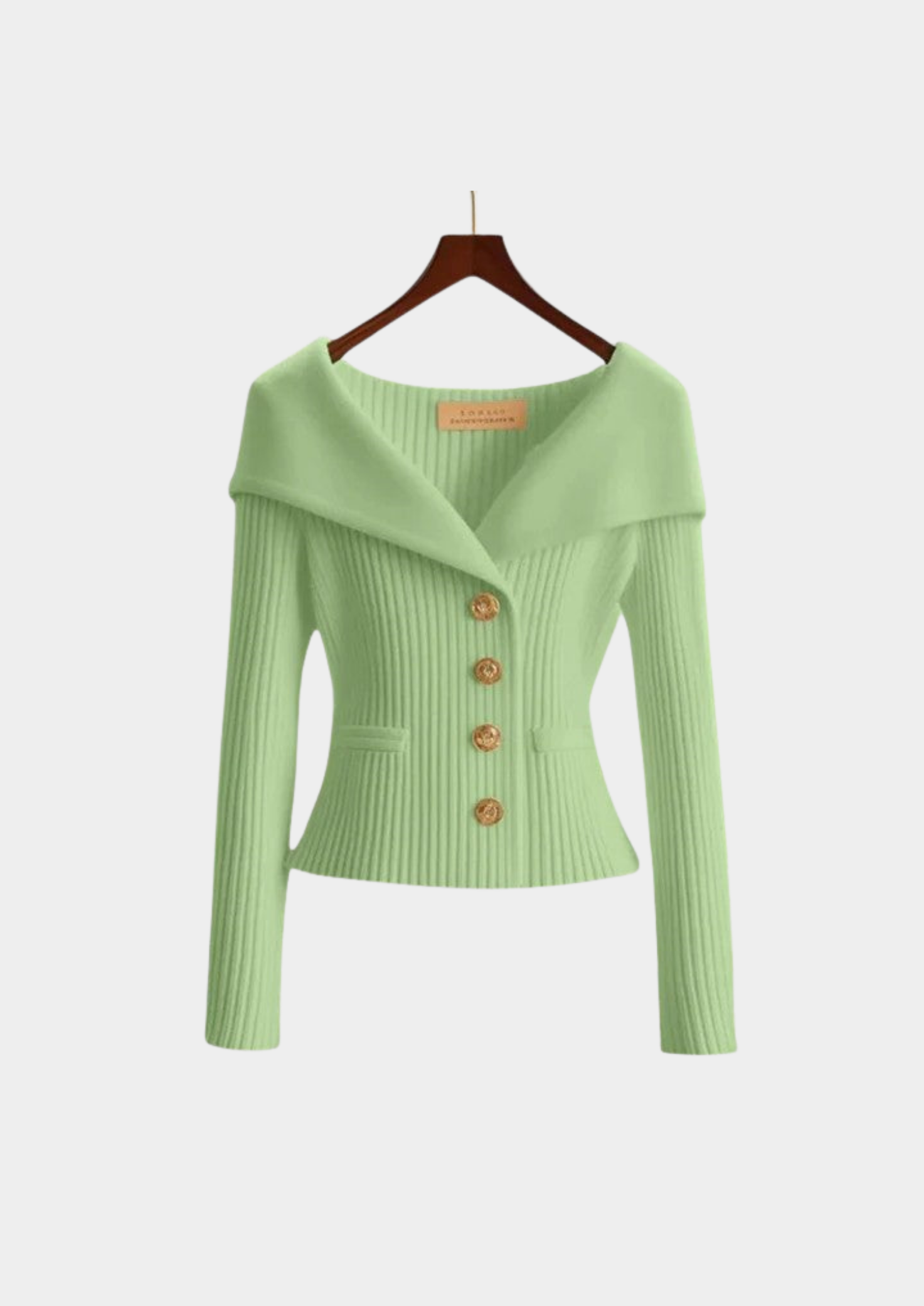 Women's Off-Shoulder Knit Sweater with Button Detail