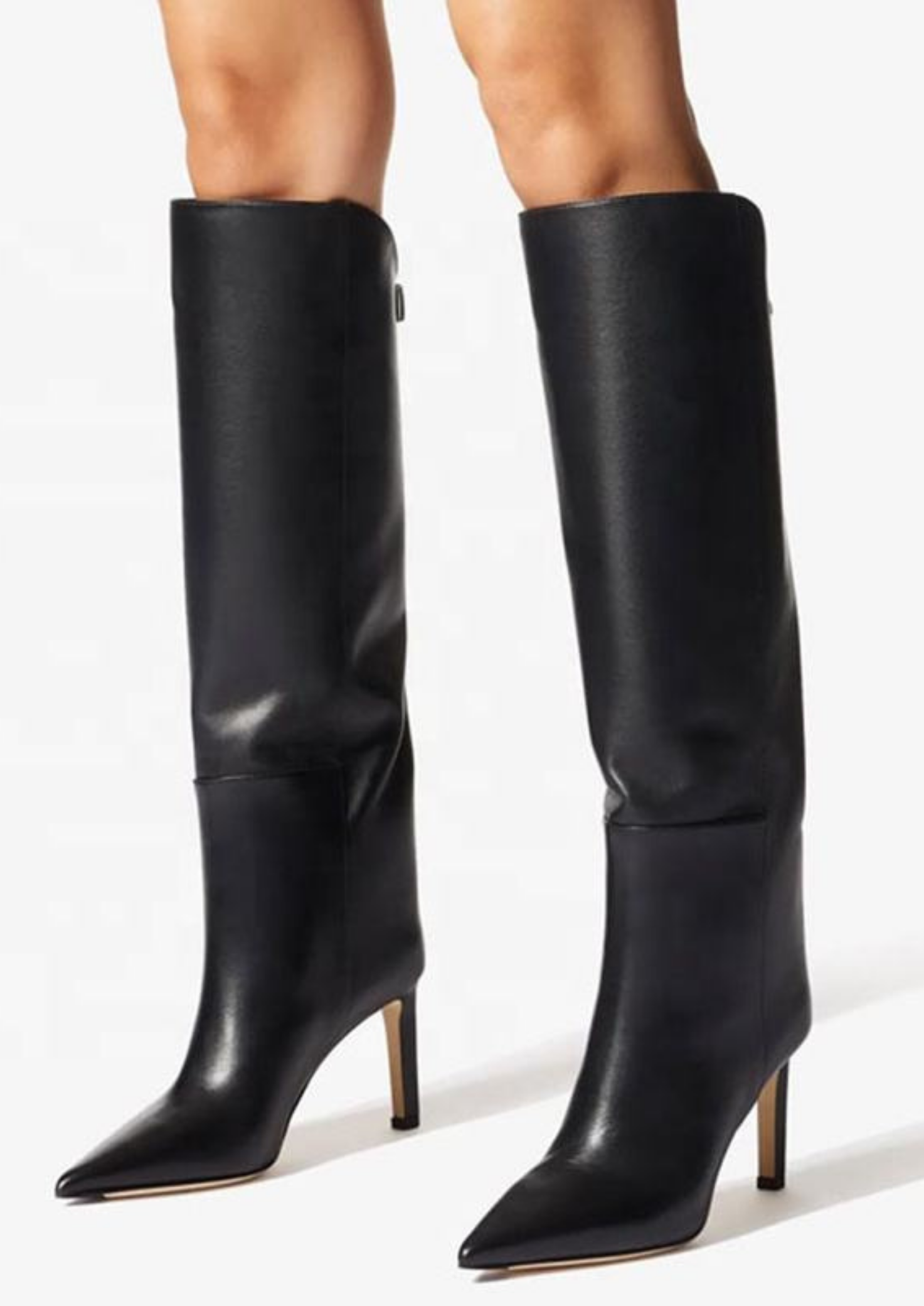 Women's Suede Knee-High Stiletto Boots – Side-Zip Design