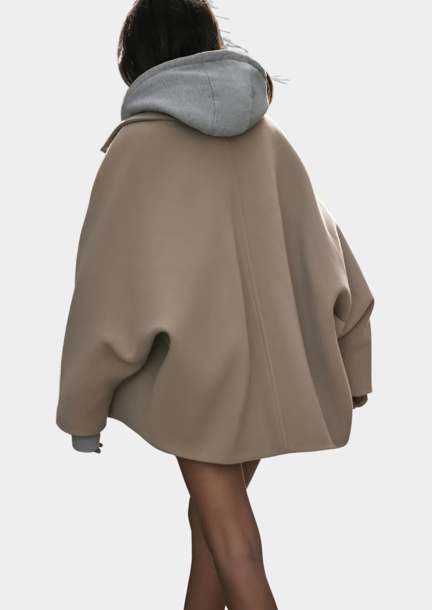 Women's Oversized Winter Coat – Button-Closure Design