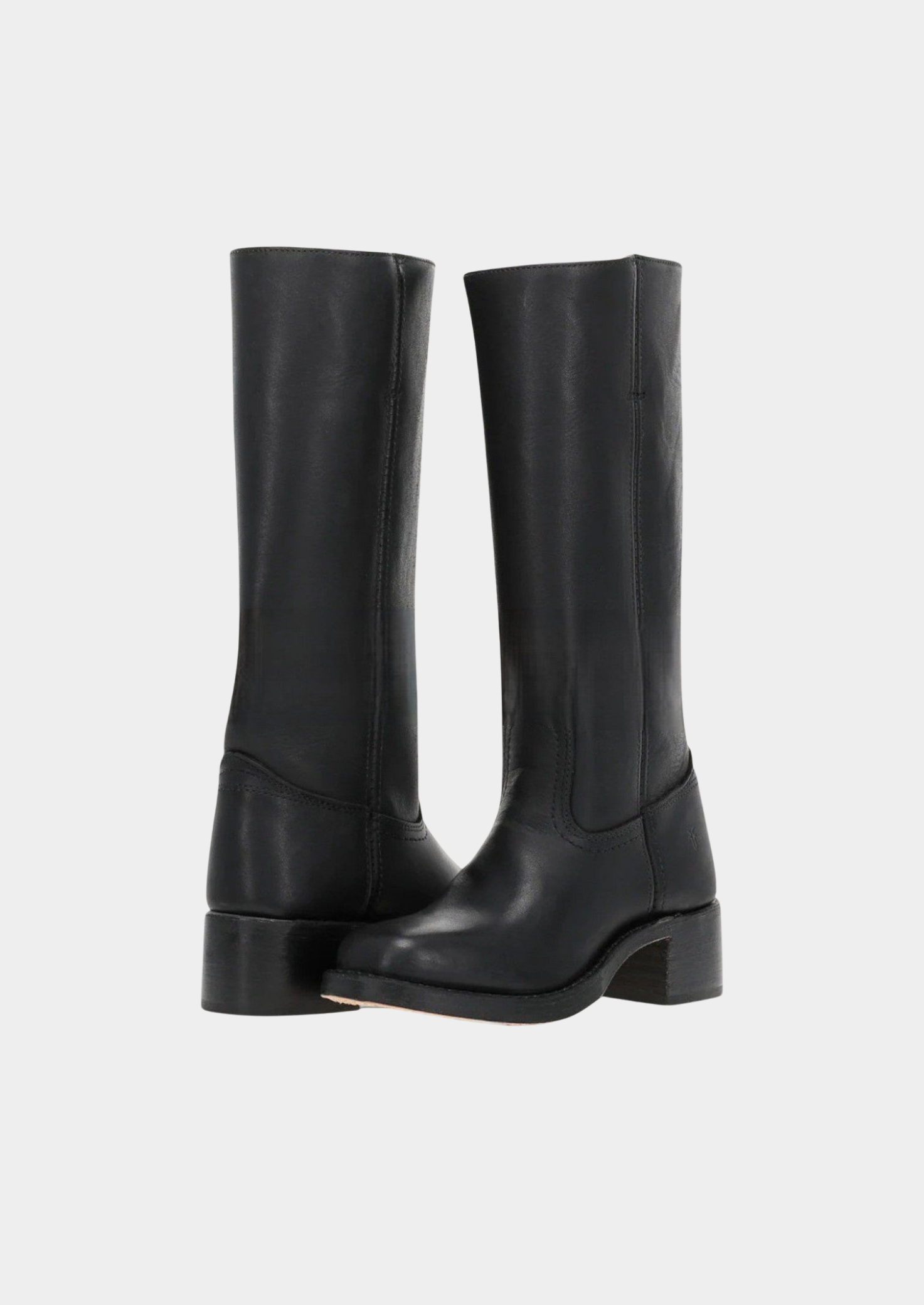 Women's Leather Knee-High Boots – Mid Block Heel, Riding-Inspired Design