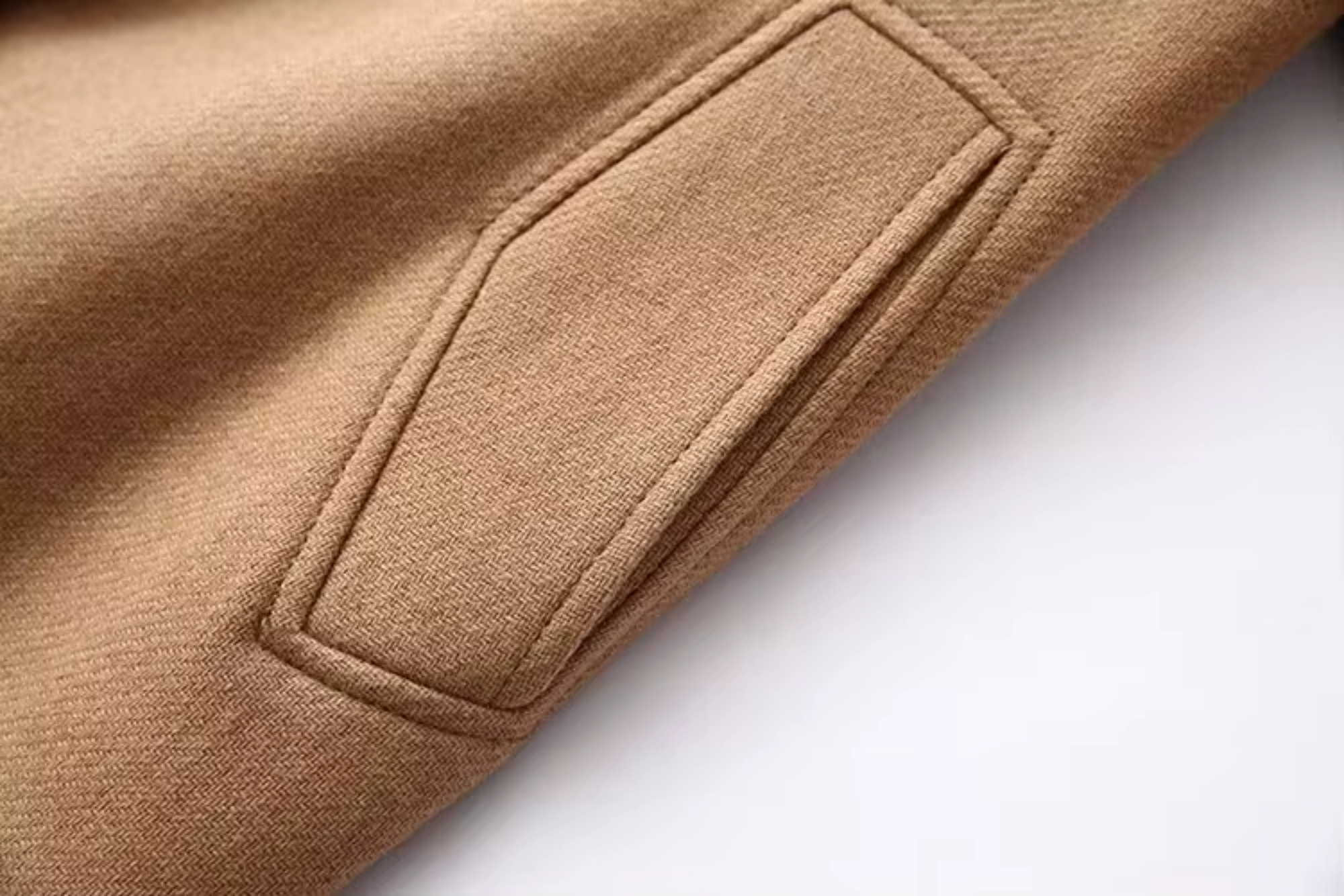 Women's Long Wool-Blend Coat with Belt