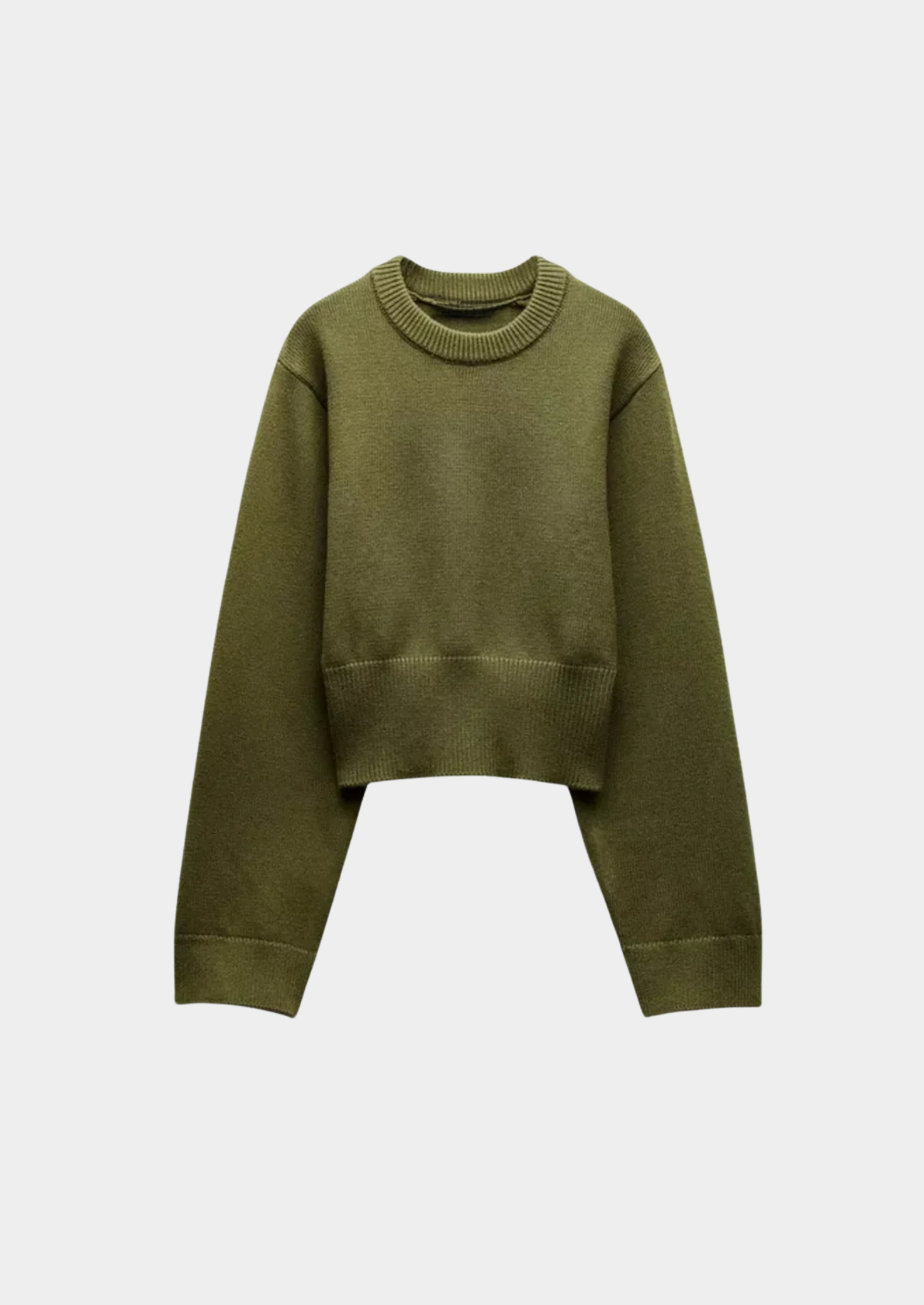 Women's Green Knit Sweater – Relaxed Fit Design