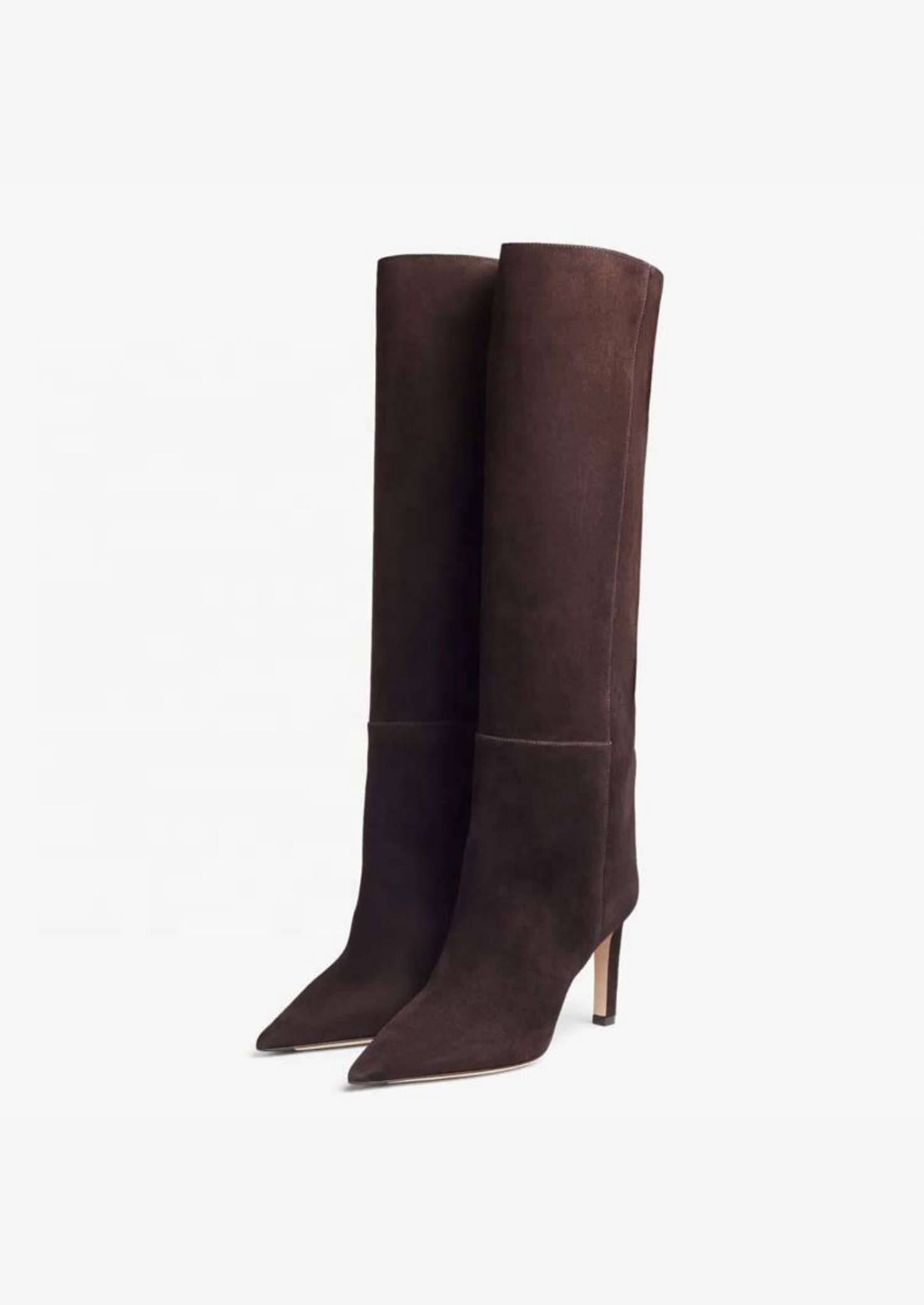 Women's Suede Knee-High Stiletto Boots – Side-Zip Design