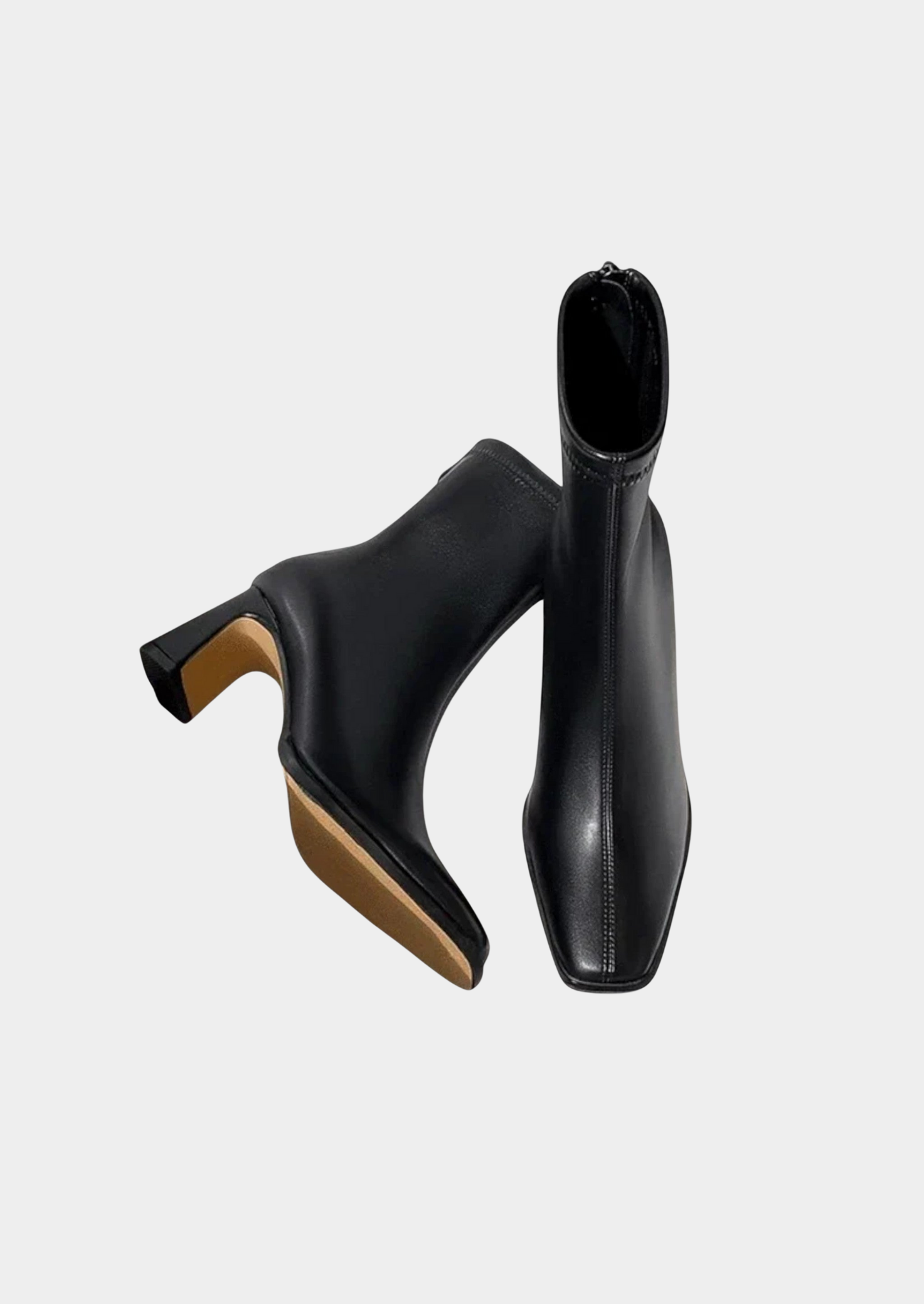 Women's Square-Toe Ankle Boots – Vintage-Inspired Design with Thick Heel