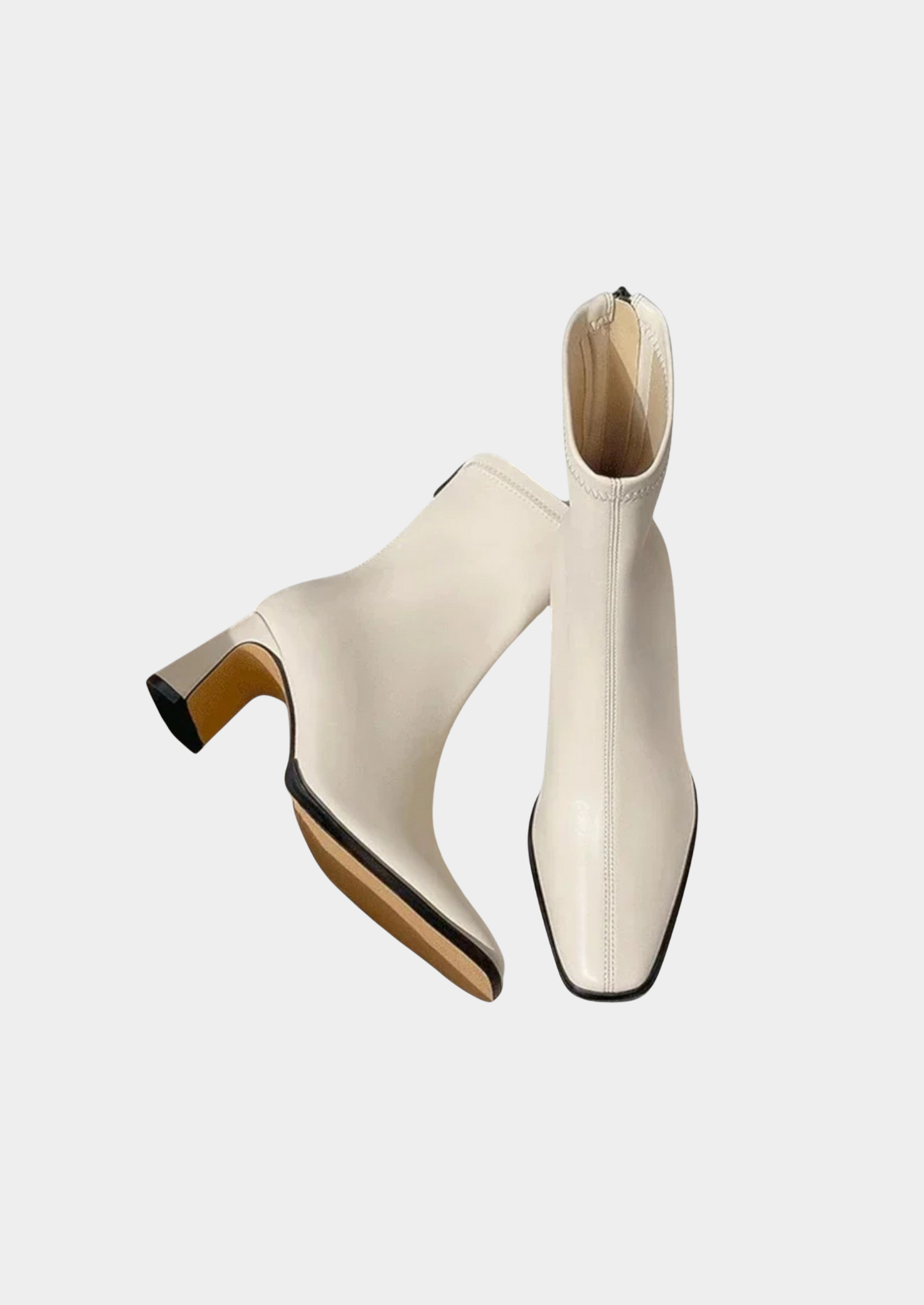 Women's Square-Toe Ankle Boots – Vintage-Inspired Design with Thick Heel