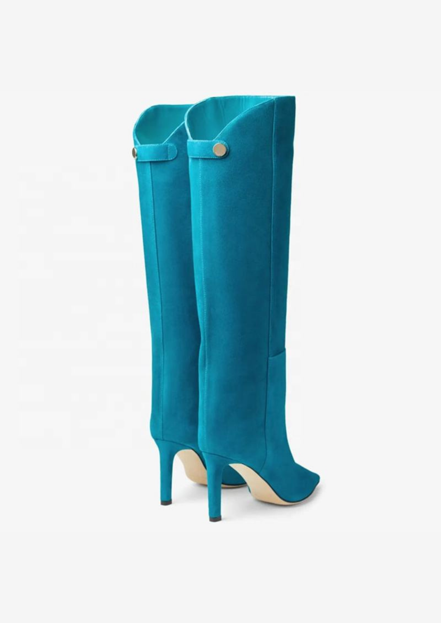 Women's Suede Knee-High Stiletto Boots – Side-Zip Design