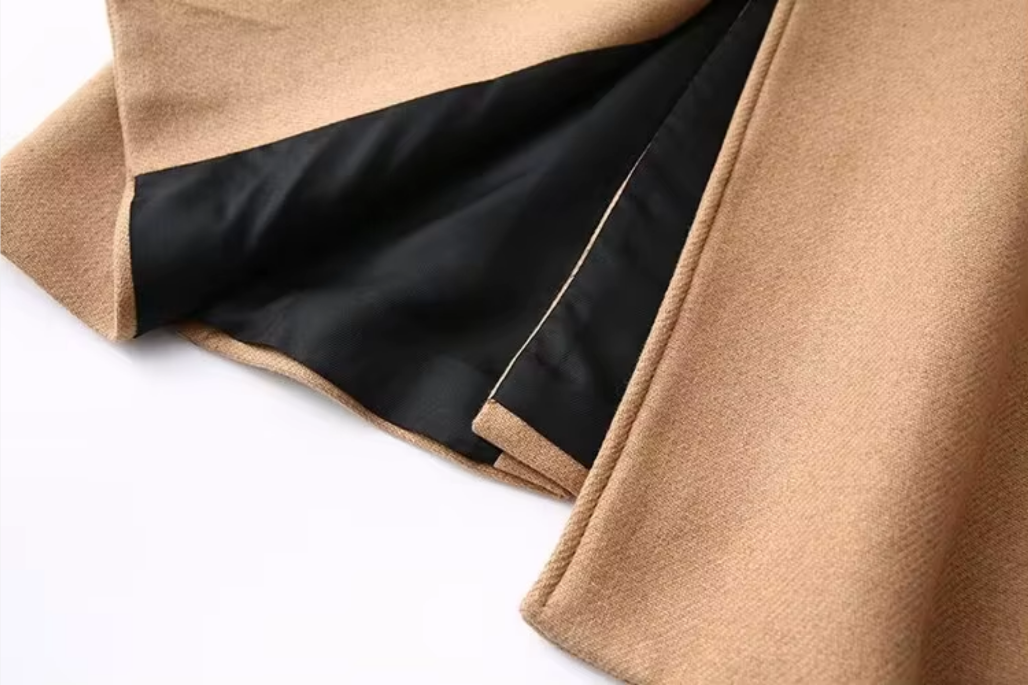 Women's Long Wool-Blend Coat with Belt