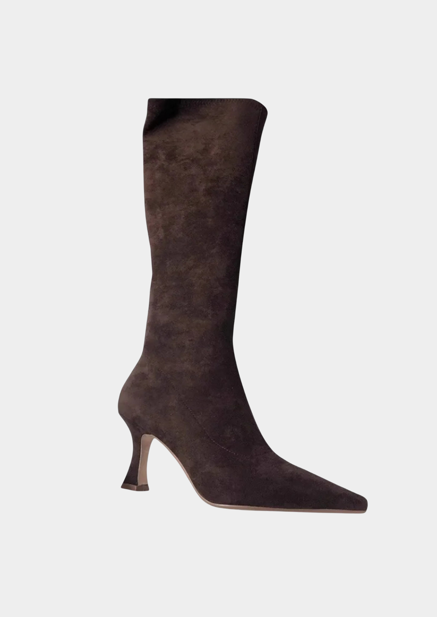 Women's Suede Thigh-High Boots – Pointed Toe, High Heel Design